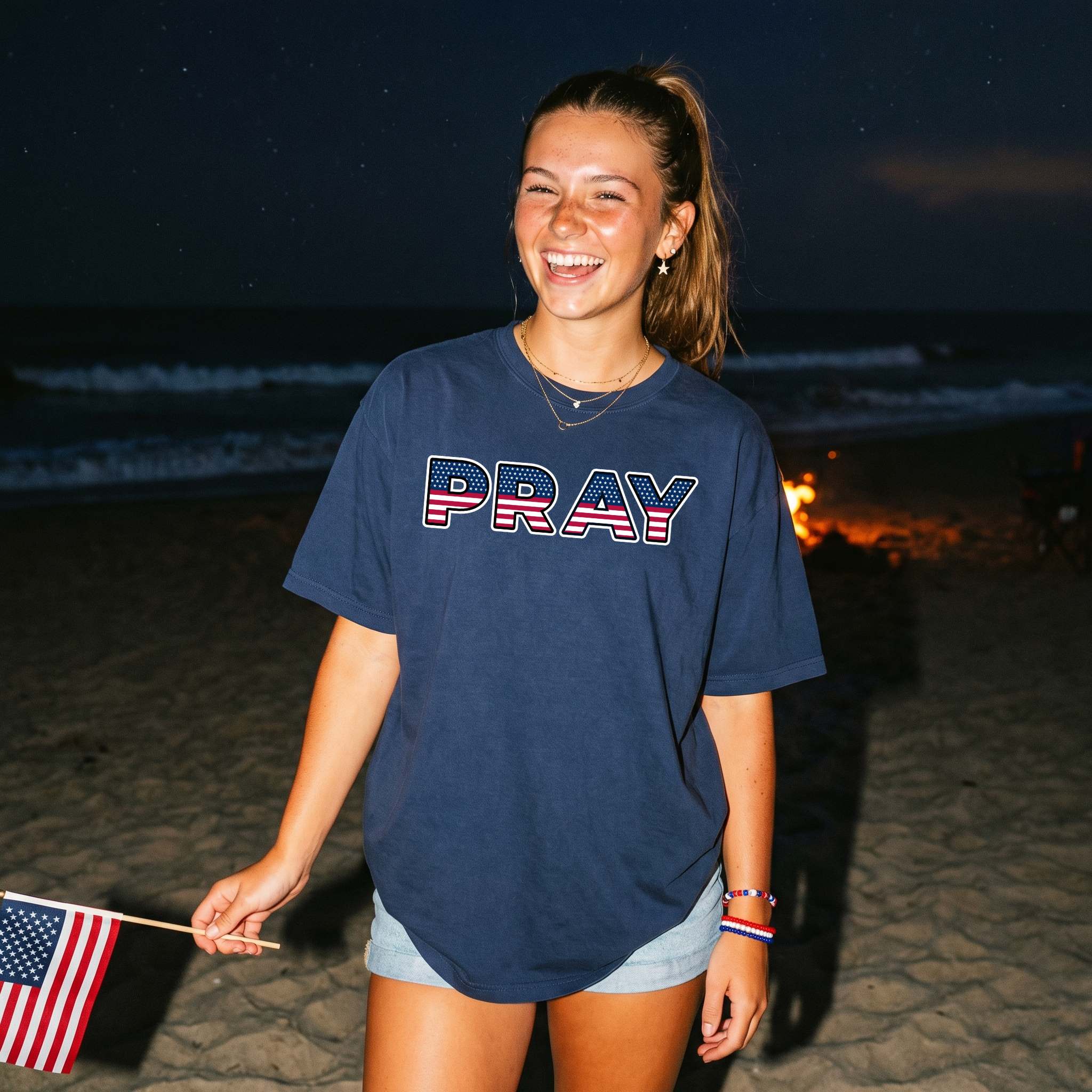 Pray - American Flag Tee